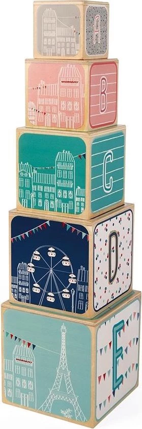 Janod - Sophie De Giraffe - Stapeltoren Houten Blokken - Afbeelding 3