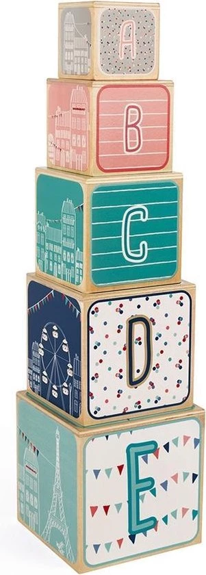 Janod - Sophie De Giraffe - Stapeltoren Houten Blokken - Afbeelding 2