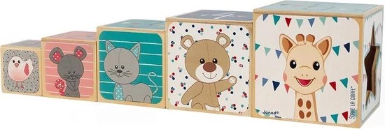 Janod - Sophie De Giraffe - Stapeltoren Houten Blokken - Afbeelding 5