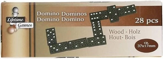 Lifetime Games Dominospel 35 Mm Hout Zwart 28 Stenen - Afbeelding 2