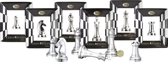 Eureka Cast Chess Puzzle - Knight - Silver - Afbeelding 3