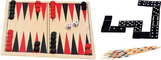 Oneiro S Luxe Houten Spellendoos 4-in-1 - Zomer Reizen Vliegtuig Spelletjes Spellen Reisspellen - Afbeelding 3