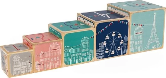 Janod - Sophie De Giraffe - Stapeltoren Houten Blokken - Afbeelding 4