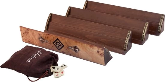 Helena Wood Art Handgemaakte Rummy Speelset - Okey - 100% Hout - Luxe Uitgave - Inclusief Tas - Rummi - Afbeelding 2