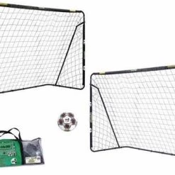 Anders 2 Doelen Voor Metalen Buizen. Afmeting 240 X 150 Cm Met Net, Buizenstructuur 26 Mm + Voetbal Maat 5