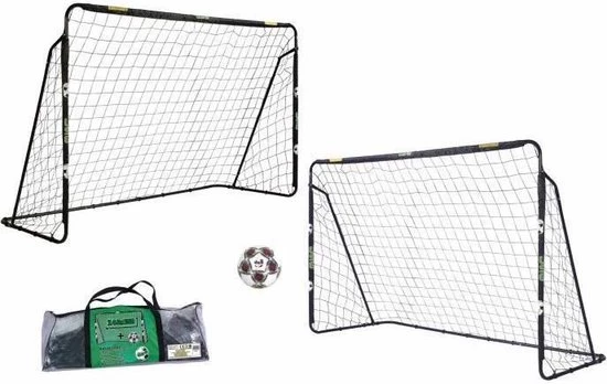 Anders 2 Doelen Voor Metalen Buizen. Afmeting 240 X 150 Cm Met Net, Buizenstructuur 26 Mm + Voetbal Maat 5