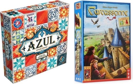 Merkloos Spellenbundel - 2 Stuks - Azul NL/FR & Carcassonne