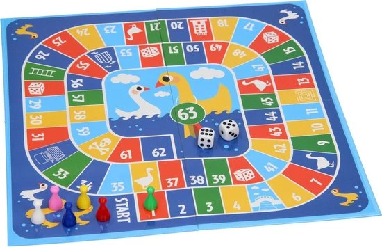 Merkloos 2 In 1 Bordspel Set - Ludo & Ganzenbord - Afbeelding 2