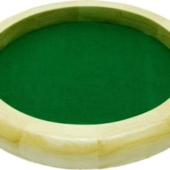 HOT Games Dobbelpiste Blank Hout Rond 35cm.groen Vilt
