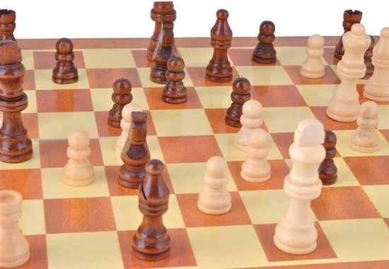 MLDH Schaakspel Hout - Inklapbaar Schaakspel - 28 X 28cm - Reis Schaakbord Met Schaakstukken - Schaakspellen Opvouwbaar - 28 X 28cm - Afbeelding 3