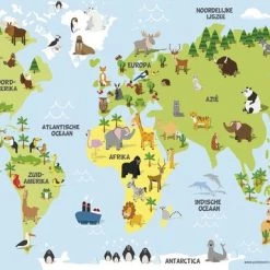 Wereldkaart Posterpoint Wereldkaart Poster - Voor Kinderen - 70 X100 Cm