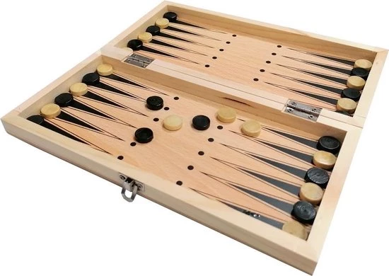 WingRepublic-Houten Schaakspel En Damspel En Backgammon -Reisspel- 3 In 1spellen - Reiseditie - Afbeelding 4