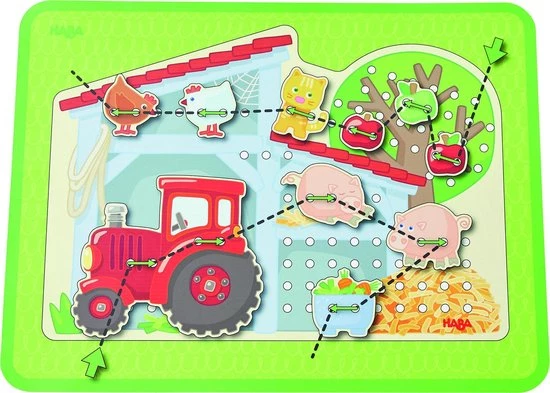 Haba Rijgspel Boerderij Junior Hout 23 Onderdelen - Afbeelding 5