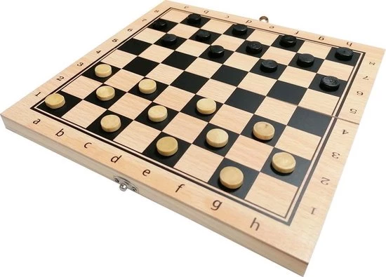 WingRepublic-Houten Schaakspel En Damspel En Backgammon -Reisspel- 3 In 1spellen - Reiseditie - Afbeelding 5