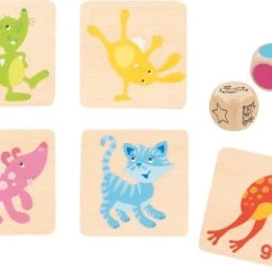 Goki Dobbelspel: GRIJPSPEL 4,5x4,5cm, 27-delig, Met 2 Dobbelstenen, Hout, 4+