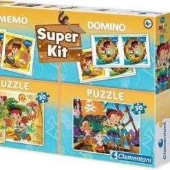 Clementoni SUPERKIT 4 In 1 (PZL 2X30+MEMO+DOMINO JAKE THE PIRATE)