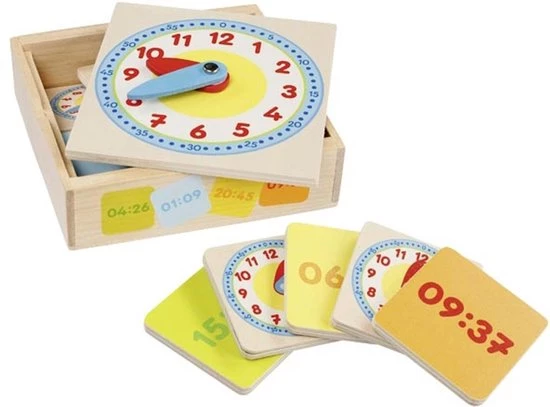 Merkloos Klok Kinderen - Leren Klokkijken - Ik Leer Klokkijken - Houten Speelgoed - Spelend Leren