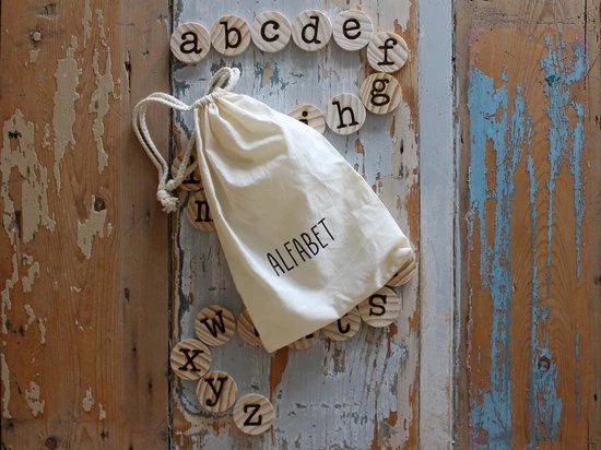 Merkloos Letters Leren - Houten Speelgoed - Educatief Speelgoed - Alfabet - Afbeelding 3