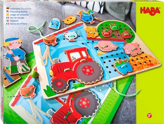 Haba Rijgspel Boerderij Junior Hout 23 Onderdelen - Afbeelding 9
