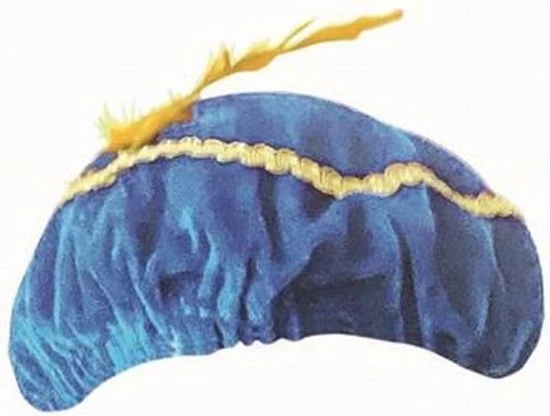 Basic Pieten Baret Met Veer Roze