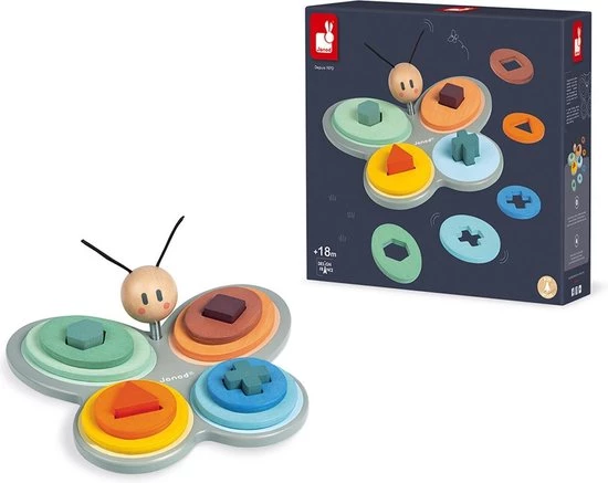 Janod Sweet Cocoon - Vormensorteerder Vlinder - Afbeelding 4