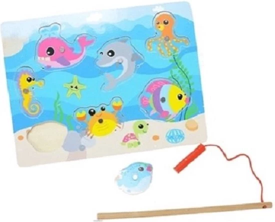 2-Play Visspel Houten Hengelspel 30x22,5 Cm - Afbeelding 2