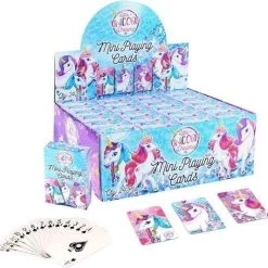 Merkloos 24 Stuks - Mini Speelkaarten - Model Unicorn - Eenhoorn - In Display - Uitdeelcadeautjes - Unicorns - Traktatie Voor Kinderen - Meisjes