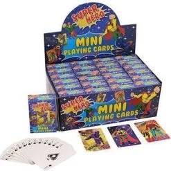 Merkloos 24 Stuks - Mini Speelkaarten - Model: Super Hero - In Display - Uitdeelcadeautjes - Uitdeel Traktatie Voor Kinderen - Jongens