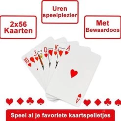 Merkloos Speelkaarten 2 Decks / Stokken – Spelkaarten – Kaarten Voor Klaverjassen, Toepen, Pokeren Black Jack En Meer Kaartspellen
