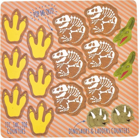Floss & Rock Spelletjesdoos Dinosaurus 4-in-1 - 19,5 X 19,5 Cm - Afbeelding 4