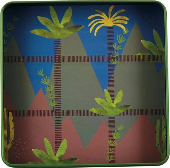 Floss & Rock Spelletjesdoos Dinosaurus 4-in-1 - 19,5 X 19,5 Cm - Afbeelding 2