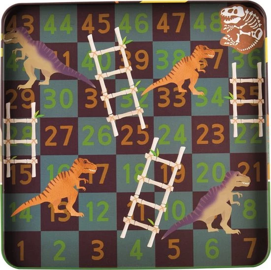 Floss & Rock Spelletjesdoos Dinosaurus 4-in-1 - 19,5 X 19,5 Cm - Afbeelding 8