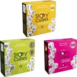 Merkloos Spellenbundel - Dobbelspel - 3 Stuks - Rory's Story Cubes Voyages, Fantasia & Emergency