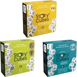 Asmodee Spellenbundel - Dobbelspel - 3 Stuks - Rory's Story Cubes Voyages, Astro & Emergency