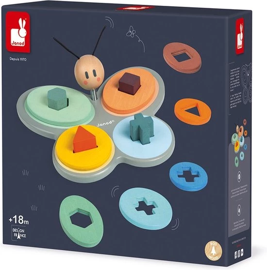 Janod Sweet Cocoon - Vormensorteerder Vlinder