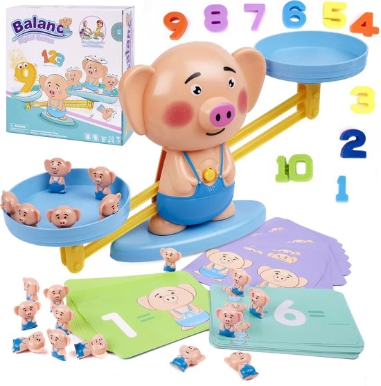 Balano Reken Weegschaal - Reken Balans Spel - Thema Varken - Educatief Spel - Leren Rekenen