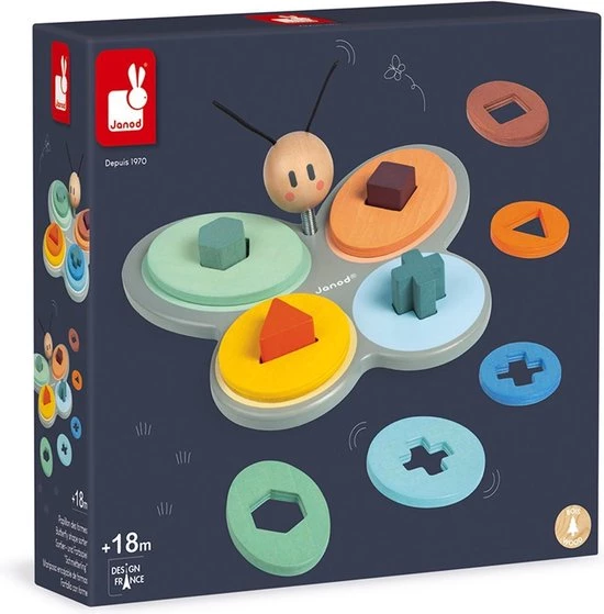 Janod Sweet Cocoon - Vormensorteerder Vlinder - Afbeelding 5