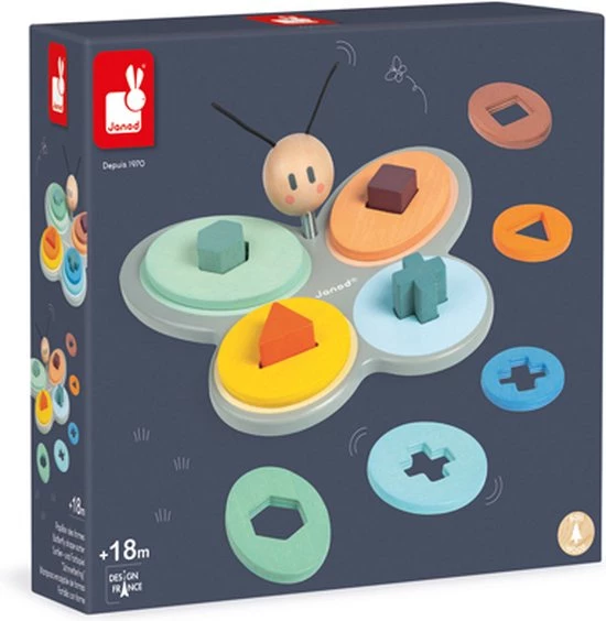 Janod Sweet Cocoon - Vormensorteerder Vlinder - Afbeelding 8