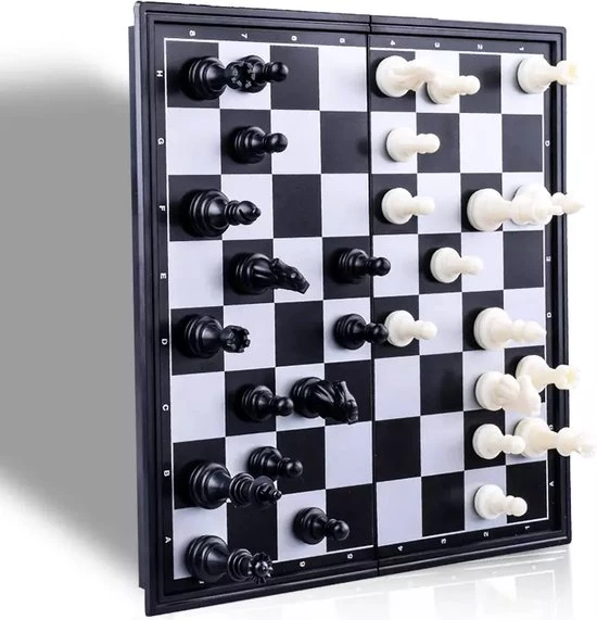 Shagam 3-in-1 Bordspel - 32 Cm - Plastic - Magnetisch - Schaakbord - Dambord - Backgammon - Schaakspel - Schaakset - Schaken - Dammen - Met Schaakstukken - Chess - Hout - Opklapbaar - Afbeelding 10