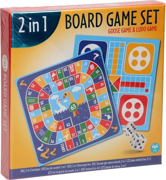 Merkloos 2 In 1 Bordspel Set - Ludo & Ganzenbord - Afbeelding 4