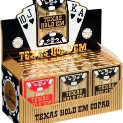 Copag Texas Hold'em Gold Plastic Pokerkaarten - Jumbo Index - Display