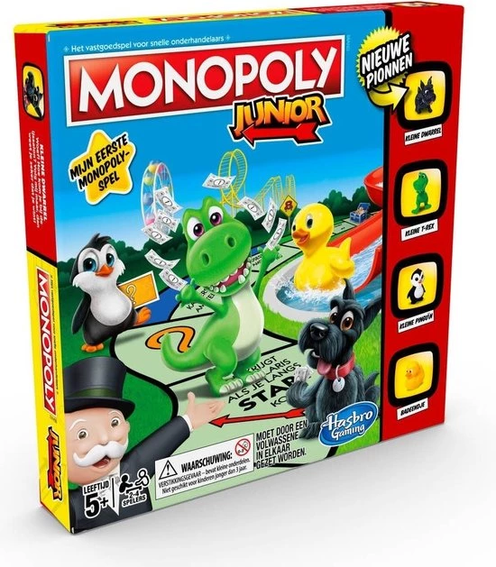 Hasbro Spellenbundel - 2 Stuks - Monopoly Junior & Mens Erger Je Niet - Afbeelding 2