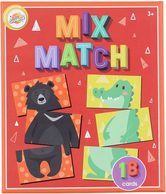 Universe Mix Match Spel Met Dieren - Kaartspel 24 Kaarten - Kinderspellen - Kaartspel Spel Met Dieren