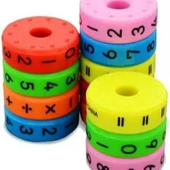 ZaciaToys Magnetische Rekencirkels 3 Stuks - Rekencilinders - Draai Cilinder - Optellen - Vermenigvuldigen - Delen - Aftrekken - Rekenspel - Ronddraaiende Cijfers - Educatieve Spellen - Kinderspellen - Educatief Speelgoed Rekenen