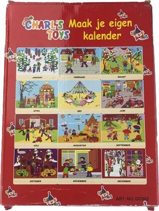 Charl's Toys Houten Kalender 6 Delig - Kinderkalender 4 Seizoenen - Maak Je Eigen Kalender - Afbeelding 2