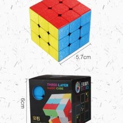 SENGSO® Puzzelkubus 3X3 - SpeedCube Zonder Stickers - Gematteerd Patroon - Licht En Soepel - 5.7cm