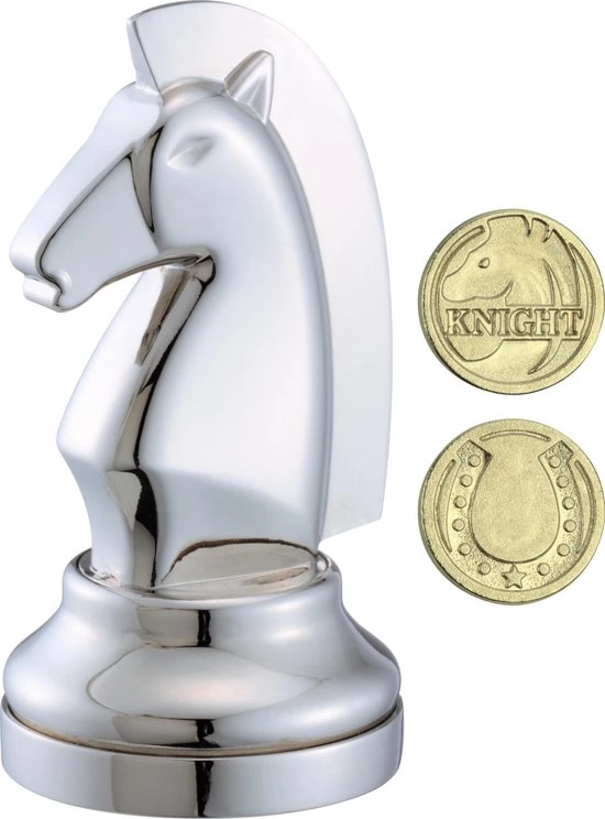 Eureka Cast Chess Puzzle - Knight - Silver