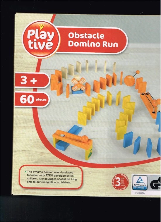 Playtive Hindernis Domino/ Obstacle Domino Run Vanaf 3 Jaar 60 Stuks